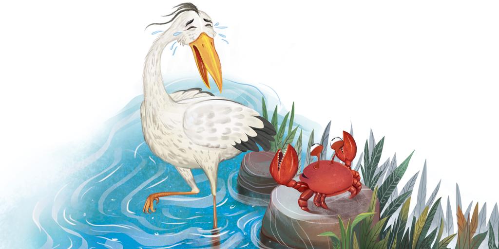 The Cunning Crane and the Clever Crab